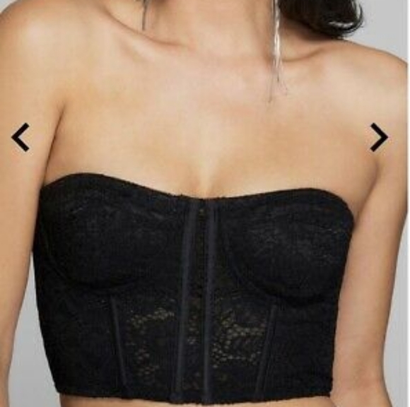 GUESS Marciano Sarah Black Lace Bustier Corset Crop Top - Size XS - Picture 2 of 5